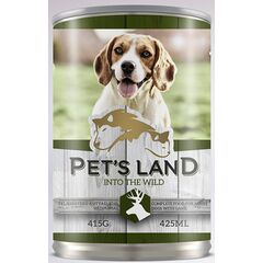 ΚΟΝΣΕΡΒΑ ΣΚΥΛΩΝ ΜΕ ΤΑΡΑΝΔΟ PET'S LAND DOG GAME 415gr