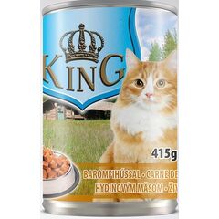 ΚΟΝΣΕΡΒΑ ΓΙΑ ΓΑΤΕΣ ΜΕ ΠΟΥΛΕΡΙΚΑ KING CAT POULTRY 415g