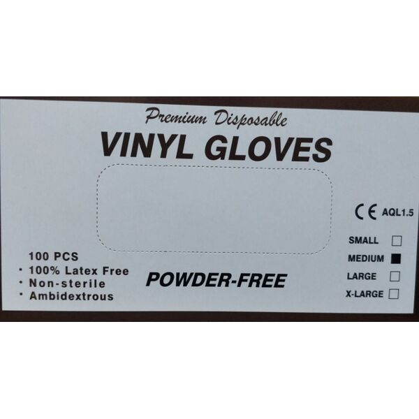 Γάντια Βινυλίου ΔΙΑΦΑΝΑ χωρίς Πούδρα