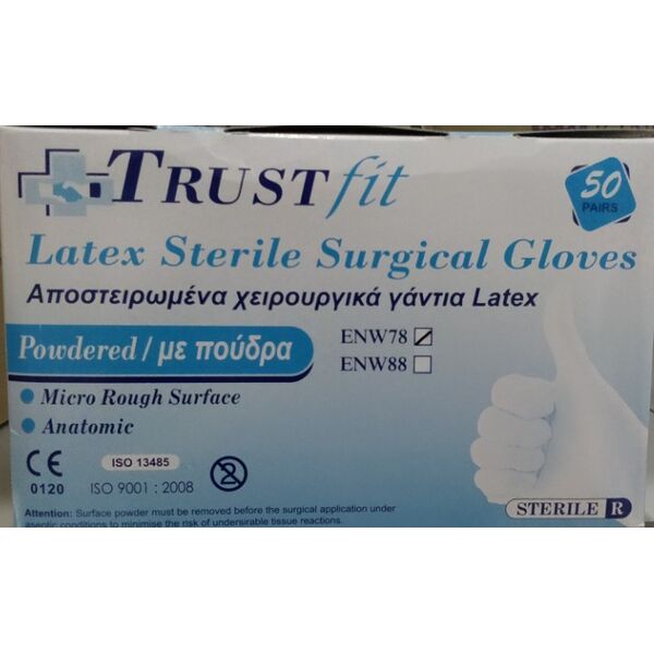 Χειρουργικά LATEX, TOP GLOVE Μαλαισίας Με πούδρα ENW