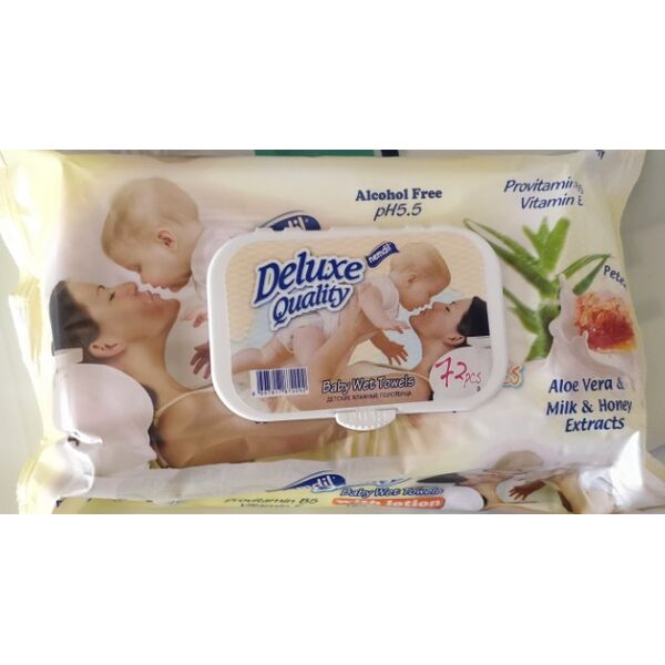 Μωρομάντηλα 72τμχ DELUXE (aloe vera &milk&honey extracts) provitam