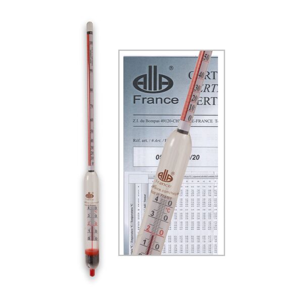 Αλκοολόμετρο με θερμόμετρο 0-100% Serial Number – Cert