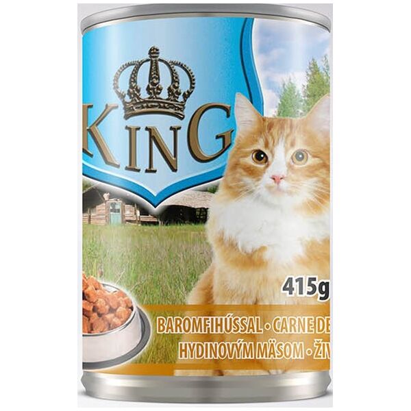 ΚΟΝΣΕΡΒΑ ΓΙΑ ΓΑΤΕΣ ΜΕ ΠΟΥΛΕΡΙΚΑ KING CAT POULTRY 415g