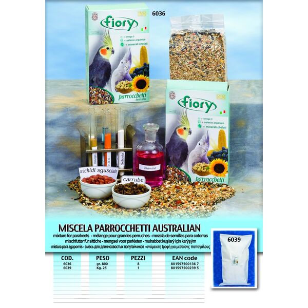 ΠΑΠΑΓΑΛΙΝΗ ΜΕΣΣΑΙΑ MISCELA  PARROCCHETTI AUSTRALIA FIORY 800GR